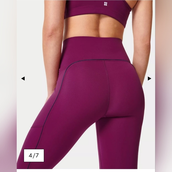 Sweaty Betty Power High-Waisted 7/8 Workout Leggings Amaranth Pink Size Small - Picture 2 of 16